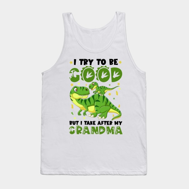 Dinosaur I Try To Be Good But I Take After My Grandma Tank Top by Benko Clarence